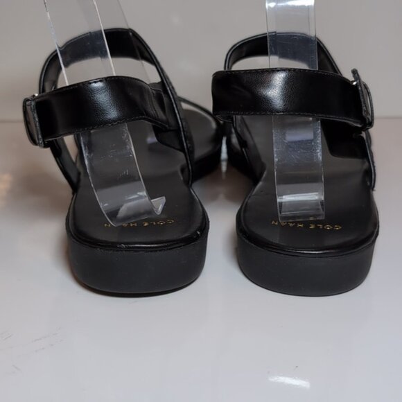 Cole Haan Korban Leather Glitter Sandals Wide Straps Ankle Platform Size 9.5 - Picture 8 of 12